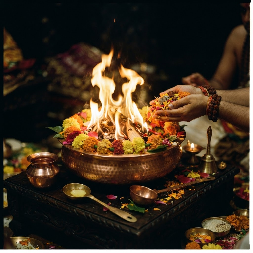 Sacred havan fire ritual